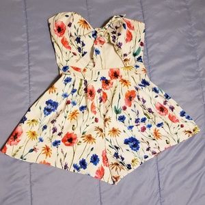 White Floral Romper